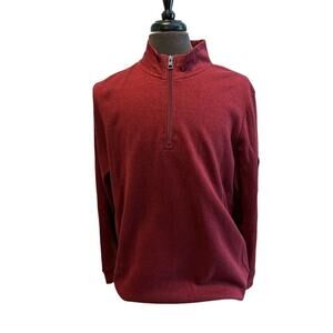 NWT Bugatchi Men's XL 1/4 Zip Pullover Bordeaux Mock Neck MSRP $149